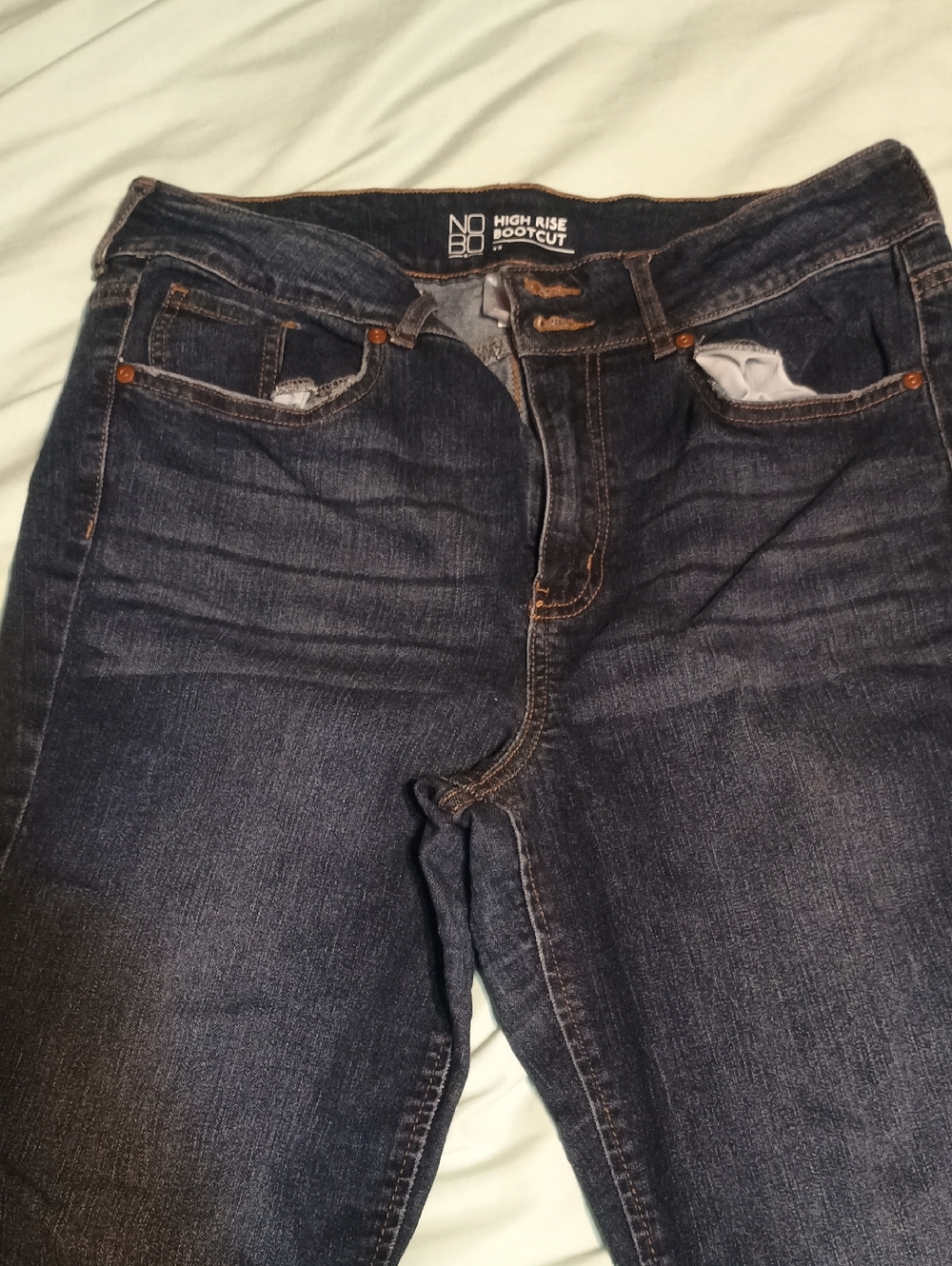 No Boundaries Dark Blue High-Rise Bootcut Jeans